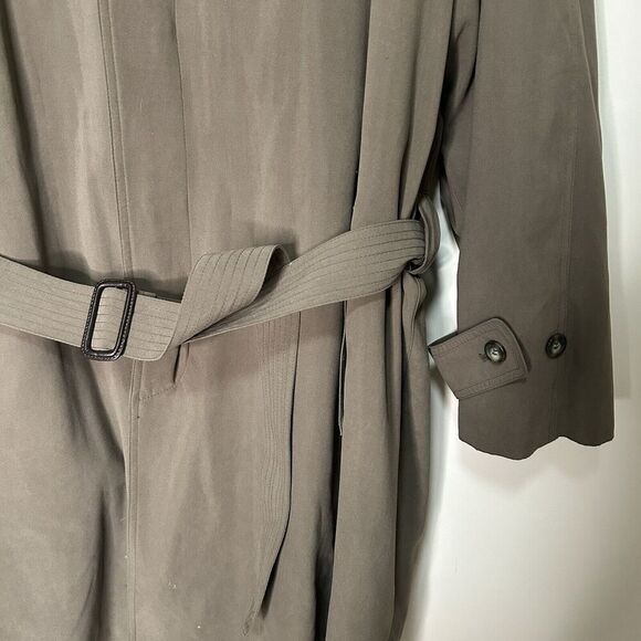 Vintage Ralph Lauren Trench Coat Mens 50R Wool Blend Lined Belted Brown Collared - Picture 5 of 16